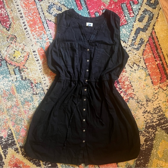 Old navy black button down shirt dress women’s size XXL - Picture 2 of 7